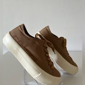 Colcci Women's Gravis Platform Sneaker | Tan / Brown Canvas (Size 8.5 US)